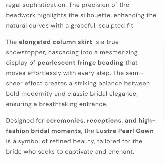 Rosie Etienne Lustre Gown - Picture 4 of 16